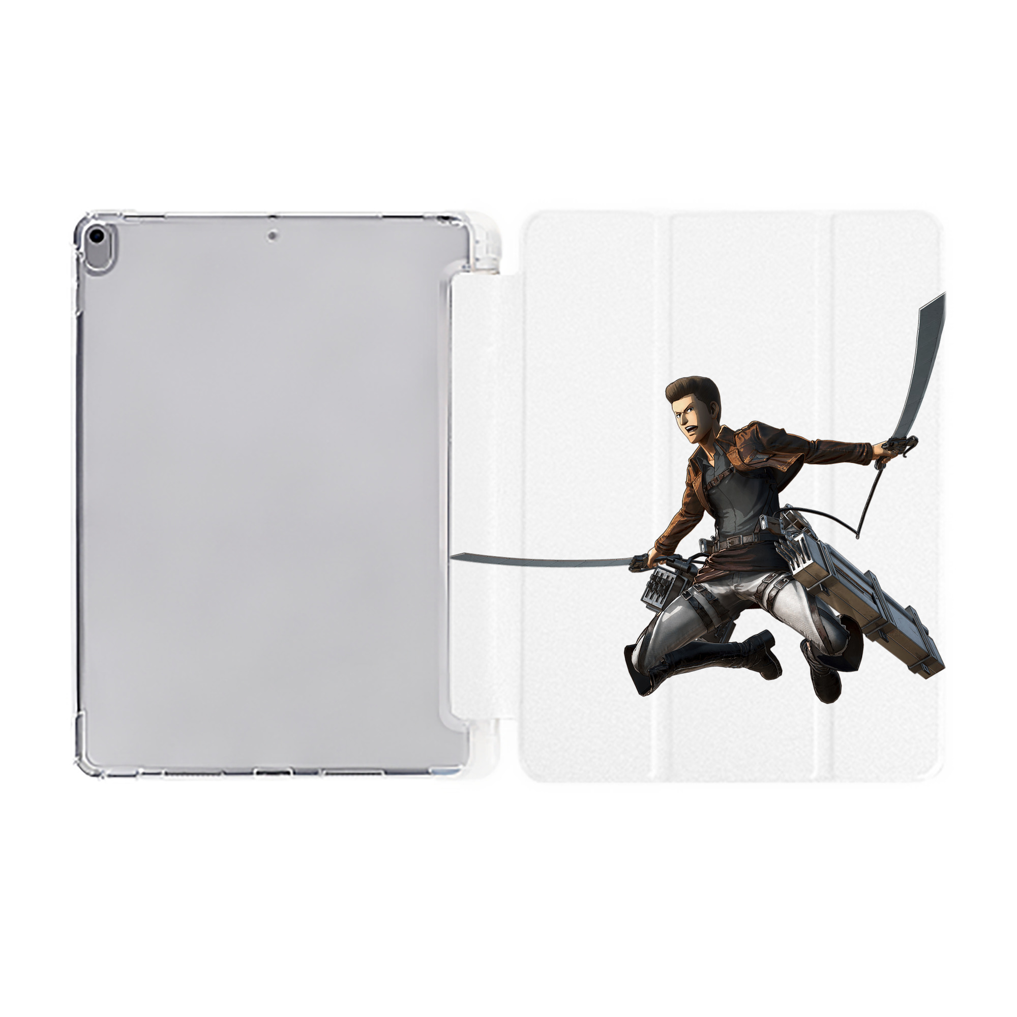 （画像用） 進撃の巨人 Attack on Titan IPad ケース ペン収納付き 三つ折りスタンド PUレザー×シリコン 対応機種9.5/10.5/10.9インチ